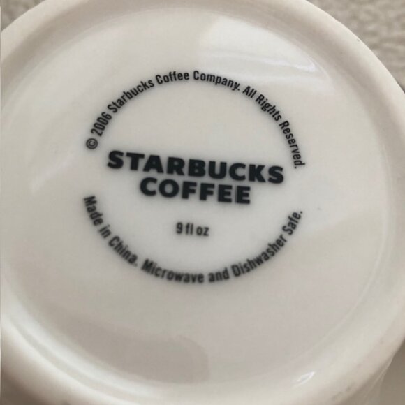 STARBUCKS Embossed Purple Leaves Design Mug/Tea Cup & Saucer, 2006 - Picture 3 of 9